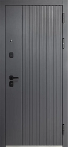 Входная металлическая дверь Luxor Вертикаль Сатин графит - Эмалит белый купить в Беларуси